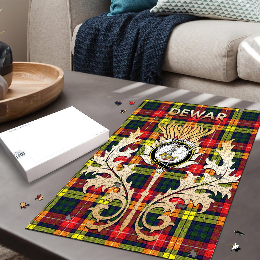 Clan Dewar Tartan Crest Thistle Jigsaw Puzzles Gift For Family TZ45 Clan Dewar Tartan Today