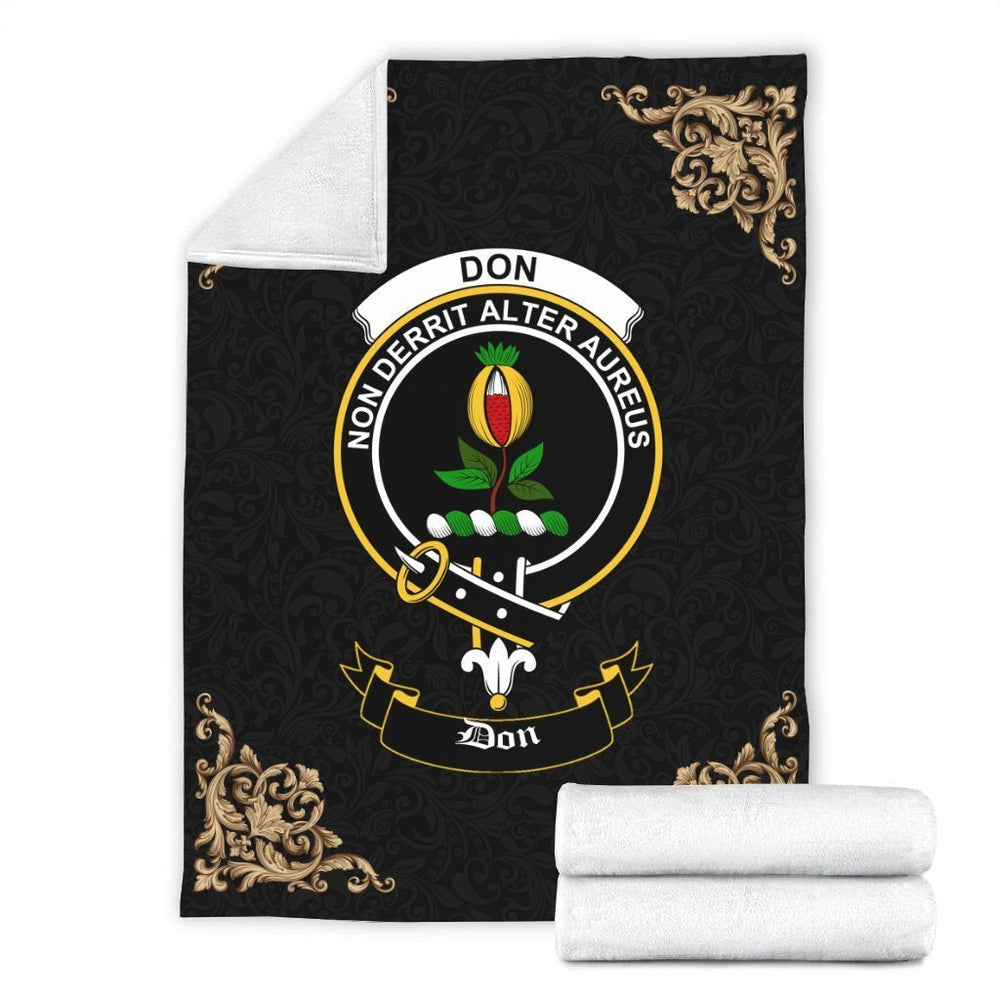 Clan Don Crest Tartan Premium Blanket Black MG51 Clan Don Tartan Today