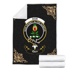 Clan Don Crest Tartan Premium Blanket Black MG51 Clan Don Tartan Today