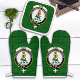 Clan Don Tartan Crest Oven Mitt And Pot Holder (2 Oven Mitts + 1 Pot Holder) NR68 Clan Don Tartan Today