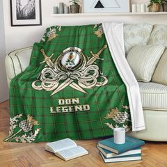 Clan Don Tartan Gold Courage Symbol Blanket GF94 Clan Don Tartan Today