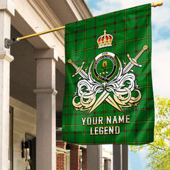 Custom Name Clan Don (Tribe-of-Mar) Tartan Garden Flag with Clan Crest and the Golden Sword of Courageous Legacy VG86