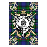Clan Donnachaidh Tartan Crest Black Garden Flag - Gold Thistle AY94 Clan Don Tartan Today