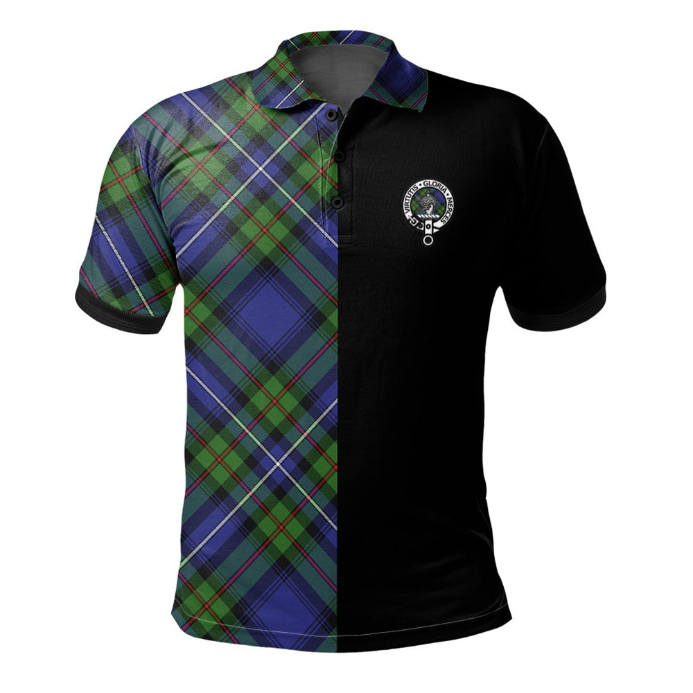 Clan Donnachaidh Tartan Polo Shirt Half of Me - Cross Style KH30 Donnachaidh Tartan Tartan Polo