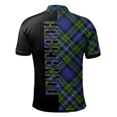 Clan Donnachaidh Tartan Polo Shirt Half of Me - Cross Style KH30 Donnachaidh Tartan Tartan Polo