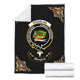 Clan Douglas Crest Tartan Premium Blanket Black NO69 Clan Douglas Tartan Today