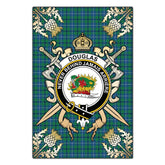 Clan Douglas Ancient Tartan Crest Black Garden Flag - Gold Thistle JZ73 Clan Douglas Tartan Today