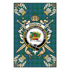 Clan Douglas Ancient Tartan Crest Black Garden Flag - Gold Thistle JZ73 Clan Douglas Tartan Today