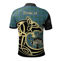 Clan Douglas Ancient Tartan Polo Shirt Viking Wolf ED48 Douglas Ancient Tartan Tartan Polo