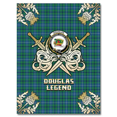 Clan Douglas Ancient Tartan Gold Courage Symbol Blanket TY69 Clan Douglas Tartan Today