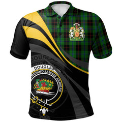 Clan Douglas Black Tartan Polo Shirt - Royal Coat Of Arms Style NT82 Douglas Black Tartan Tartan Polo