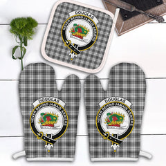 Clan Douglas Grey Modern Tartan Crest Oven Mitt And Pot Holder (2 Oven Mitts + 1 Pot Holder) FO20 Clan Douglas Tartan Today