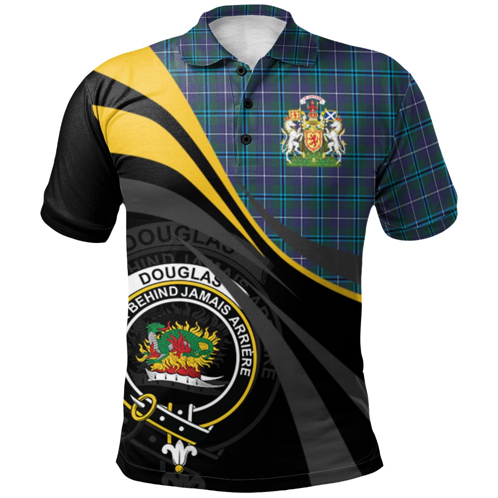 Clan Douglas Modern Tartan Polo Shirt - Royal Coat Of Arms Style VU48 Douglas Modern Tartan Tartan Polo