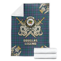 Clan Douglas Modern Tartan Gold Courage Symbol Blanket PV20 Clan Douglas Tartan Today
