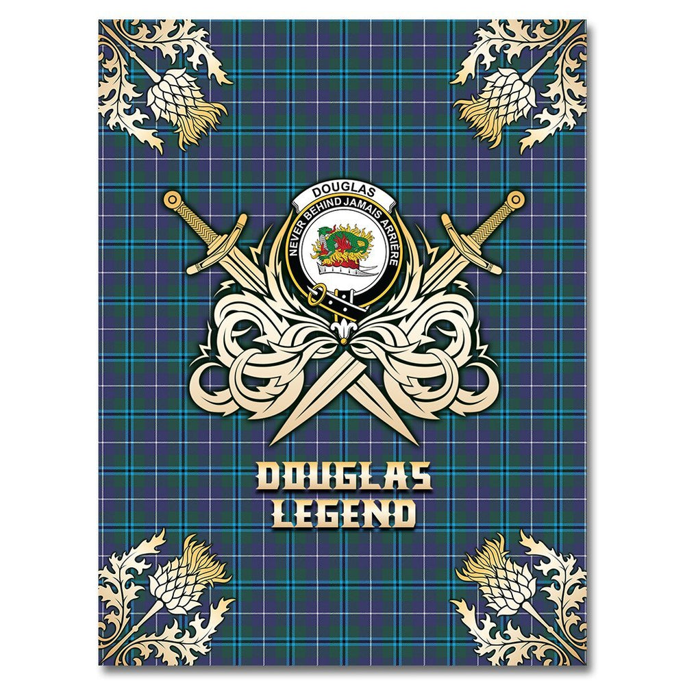 Clan Douglas Modern Tartan Gold Courage Symbol Blanket PV20 Clan Douglas Tartan Today