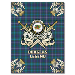 Clan Douglas Modern Tartan Gold Courage Symbol Blanket PV20 Clan Douglas Tartan Today