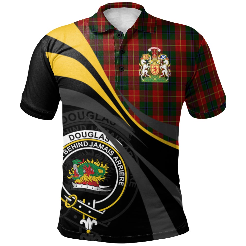 Clan Douglas of Roxburgh Tartan Polo Shirt - Royal Coat Of Arms Style AU19 Douglas of Roxburgh Tartan Tartan Polo