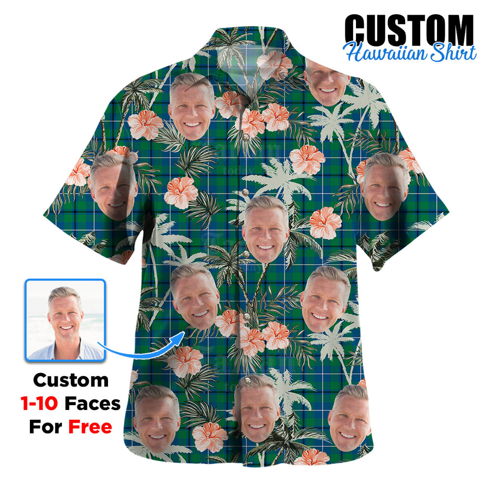 Clan Douglas Ancient Tartan Custom Face Hawaiian Shirt – Unisex Gift for Family Members, Summer Party NF86 Douglas Ancient Tartan Tartan Hawaii Shirt