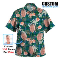 Clan Douglas Ancient Tartan Custom Face Hawaiian Shirt – Unisex Gift for Family Members, Summer Party NF86 Douglas Ancient Tartan Tartan Hawaii Shirt