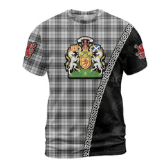 Personalized Clan Douglas Grey Modern Tartan Shirt with Scotland Coat of Arms & Custom Name GB71