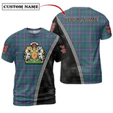 Douglas Modern Tartan Shirt with Scotland Coat of Arms & Custom Name KX77