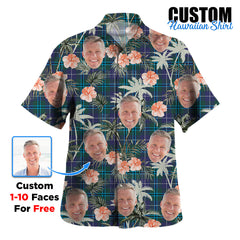 Clan Douglas Modern Tartan Custom Face Hawaiian Shirt – Unisex Gift for Family Members, Summer Party CG49 Douglas Modern Tartan Tartan Hawaii Shirt