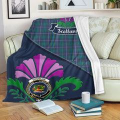 Clan Douglas Tartan Crest Premium Blanket Thistle Style PW89 Clan Douglas Tartan Today