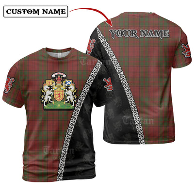Personalized Clan Drummond Tartan Shirt with Scotland Coat of Arms & Custom Name
