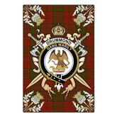 Clan Drummond Tartan Crest Black Garden Flag - Gold Thistle OD73 Clan Drummond Tartan Today