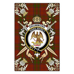 Clan Drummond Tartan Crest Black Garden Flag - Gold Thistle OD73 Clan Drummond Tartan Today