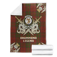 Clan Drummond Tartan Gold Courage Symbol Blanket GU55 Clan Drummond Tartan Today