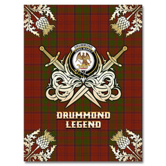 Clan Drummond Tartan Gold Courage Symbol Blanket GU55 Clan Drummond Tartan Today