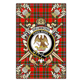 Clan Drummond of Perth Tartan Crest Black Garden Flag - Gold Thistle KM62 Clan Drummond Tartan Today