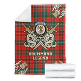 Clan Drummond of Perth Tartan Gold Courage Symbol Blanket ON28 Clan Drummond Tartan Today