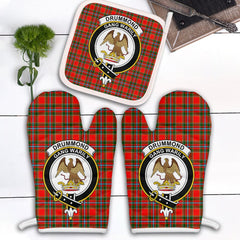 Clan Drummond Of Perth Tartan Crest Oven Mitt And Pot Holder (2 Oven Mitts + 1 Pot Holder) YS64 Clan Drummond Tartan Today