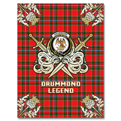 Clan Drummond of Perth Tartan Gold Courage Symbol Blanket ON28 Clan Drummond Tartan Today