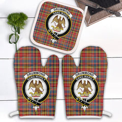 Clan Drummond Of Strathallan Tartan Crest Oven Mitt And Pot Holder (2 Oven Mitts + 1 Pot Holder) JC62 Clan Hall Tartan Today