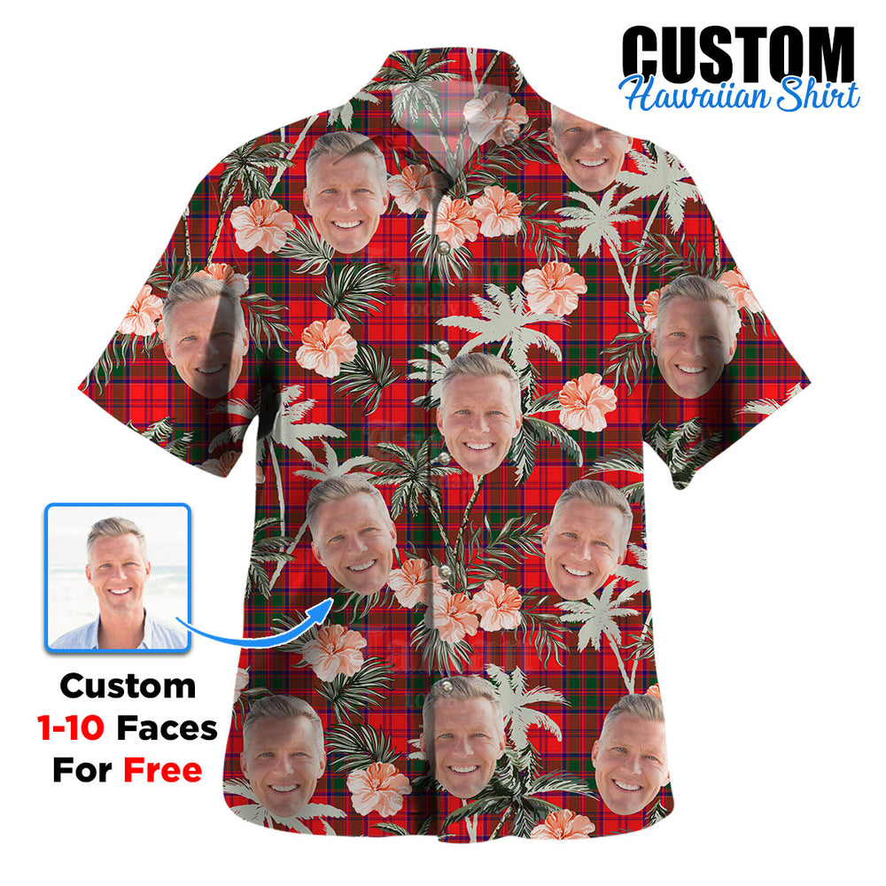 Clan Drummond Modern Tartan Custom Face Hawaiian Shirt – Unisex Gift for Family Members, Summer Party ZC19 Drummond Modern Tartan Tartan Hawaii Shirt