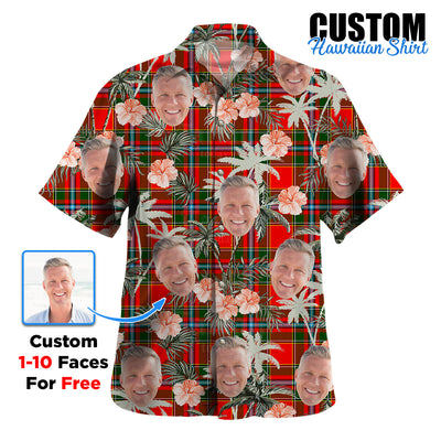 Clan Drummond of Perth Tartan Custom Face Hawaiian Shirt – Unisex Gift for Family Members, Summer Party KR27