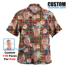 Clan Drummond of Strathallan Tartan Custom Face Hawaiian Shirt – Unisex Gift for Family Members, Summer Party XE88 Drummond of Strathallan Tartan Tartan Hawaii Shirt
