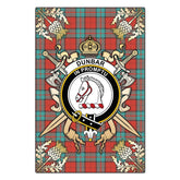 Clan Dunbar Ancient Tartan Crest Black Garden Flag - Gold Thistle WW19 Clan Dunbar Tartan Today