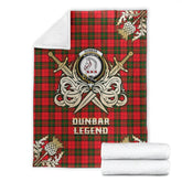 Clan Dunbar Modern Tartan Gold Courage Symbol Blanket LA26 Clan Dunbar Tartan Today