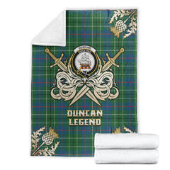 Clan Duncan Ancient Tartan Gold Courage Symbol Blanket FA82 Clan Duncan Tartan Today