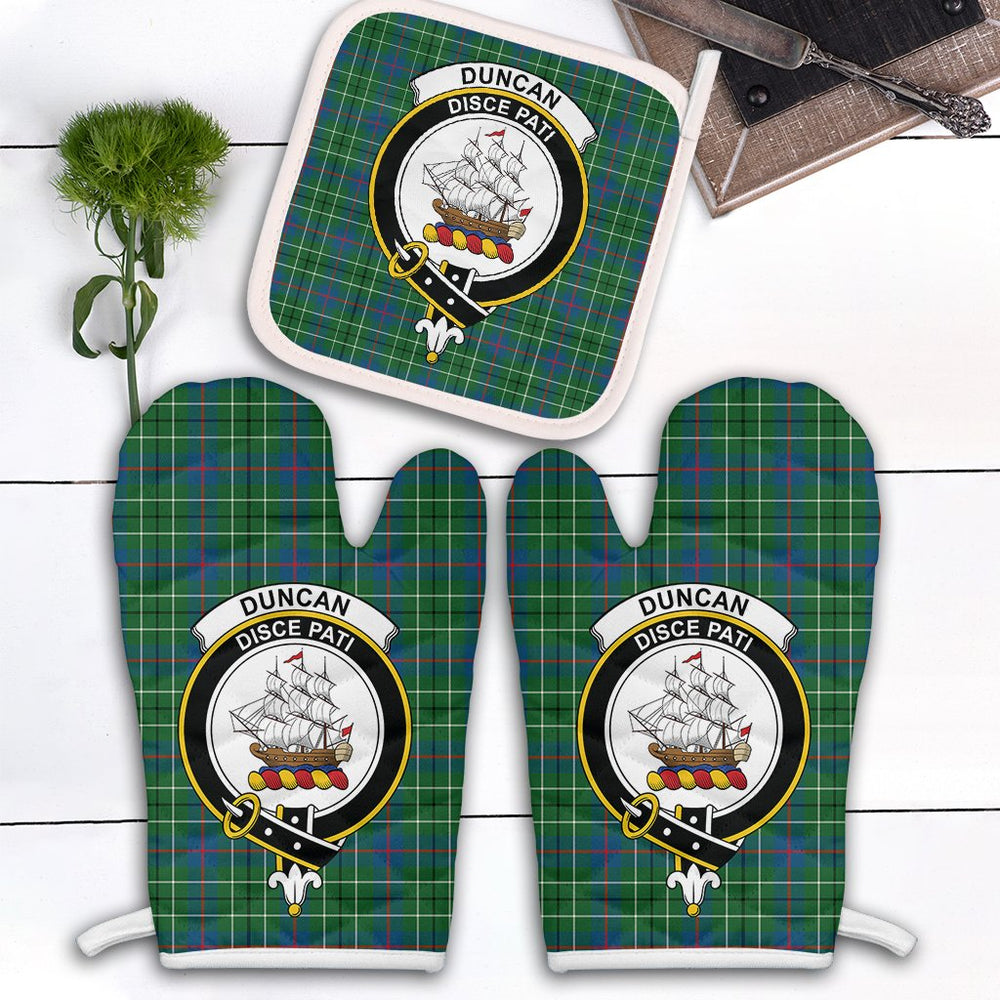 Clan Duncan Ancient Tartan Crest Oven Mitt And Pot Holder (2 Oven Mitts + 1 Pot Holder) BK32 Clan Duncan Tartan Today