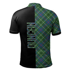 Clan Duncan Ancient Tartan Polo Shirt Half of Me - Cross Style NX41 Duncan Ancient Tartan Tartan Polo