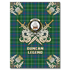 Clan Duncan Ancient Tartan Gold Courage Symbol Blanket FA82 Clan Duncan Tartan Today