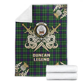 Clan Duncan Modern Tartan Gold Courage Symbol Blanket AH36 Clan Duncan Tartan Today