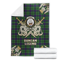 Clan Duncan Modern Tartan Gold Courage Symbol Blanket AH36 Clan Duncan Tartan Today
