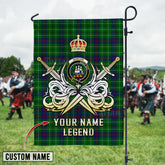 Personalized Custom Name Clan Duncan Modern Tartan Garden Flag with Clan Crest and the Golden Sword of Courageous Legacy ZH55 - Duncan Modern Tartan Design, Scottish Heritage Gift