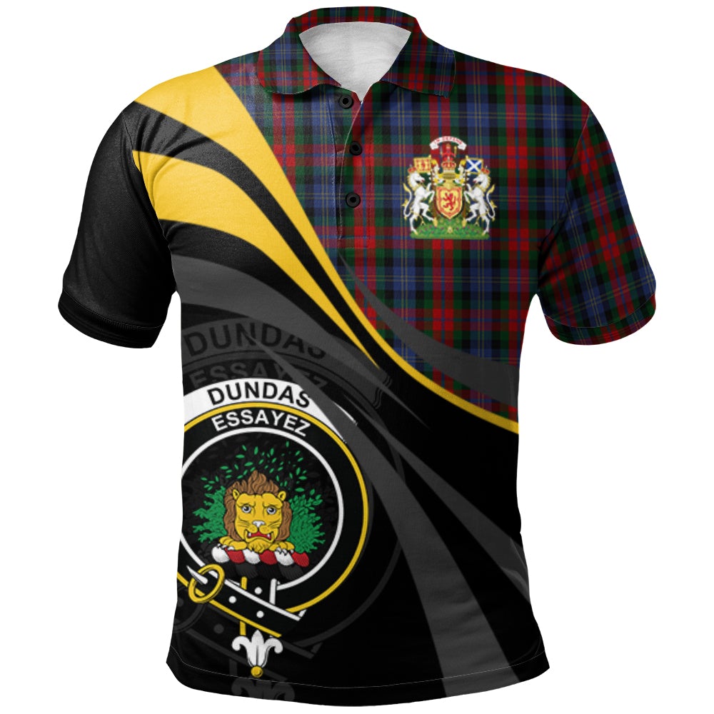 Clan Dundas Tartan Polo Shirt - Royal Coat Of Arms Style TZ40 Dundas Tartan Tartan Polo